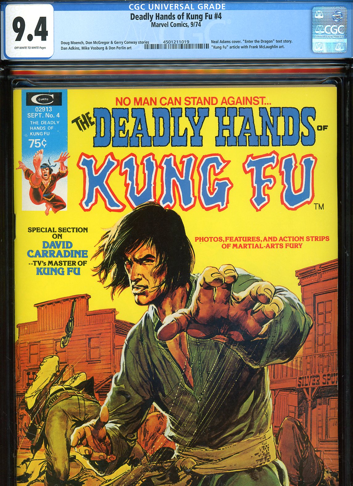 Deadly Hands of Kung Fu #4 CGC 9.4 ow/w