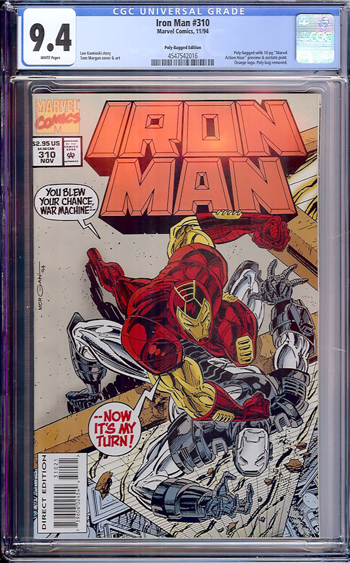 Iron Man #310 CGC 9.4 w Poly-Bagged Edition