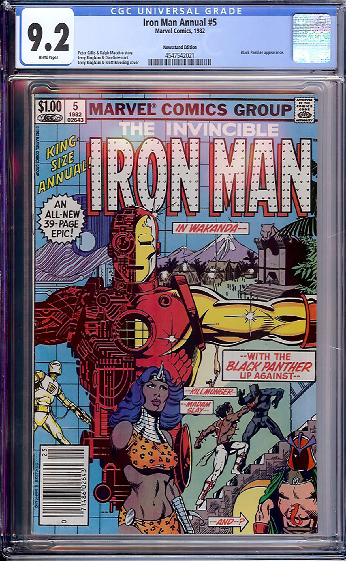 Iron Man Annual #5 CGC 9.2 w Newsstand Edition