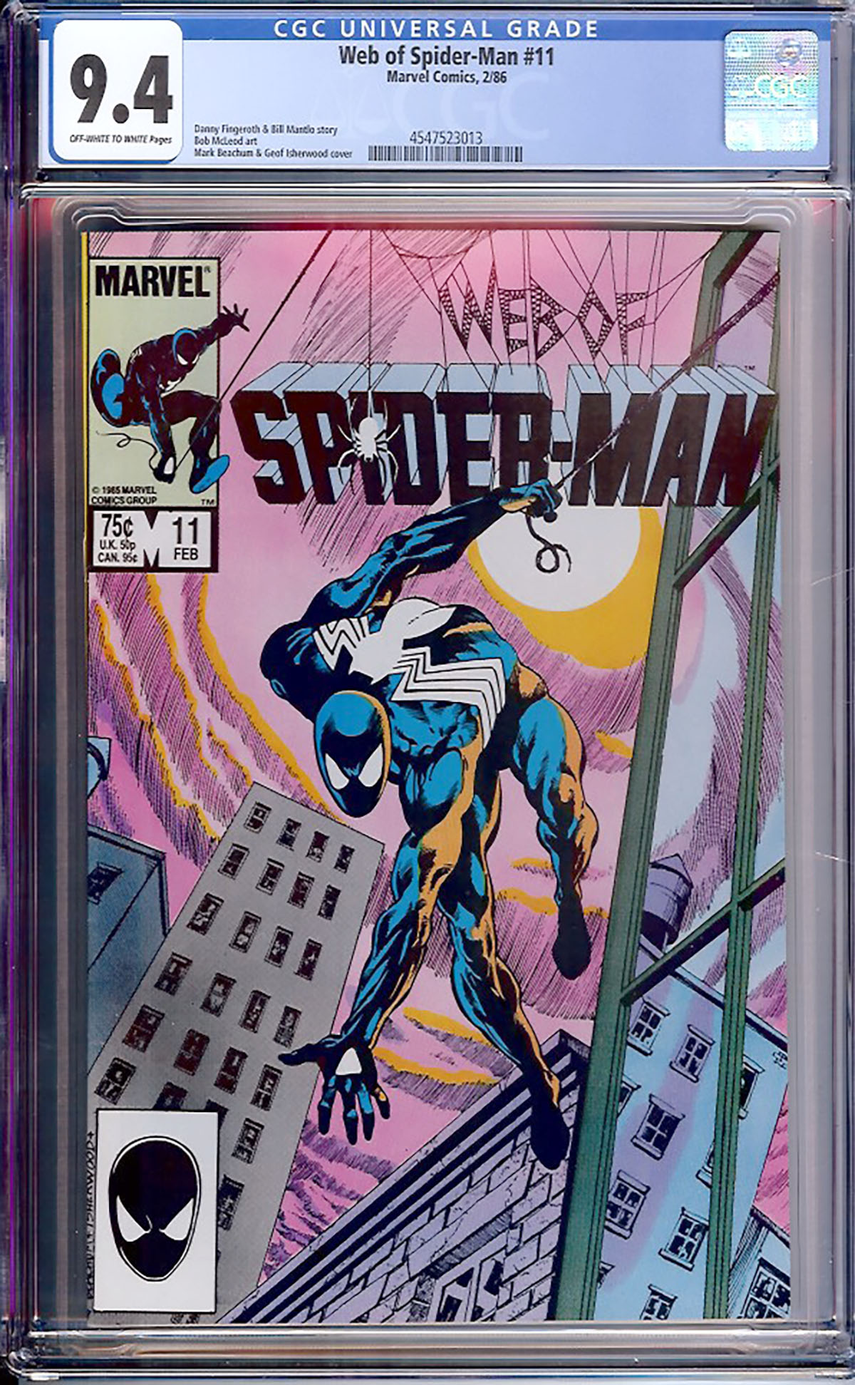 Web of Spider-Man #11 CGC 9.4 ow/w