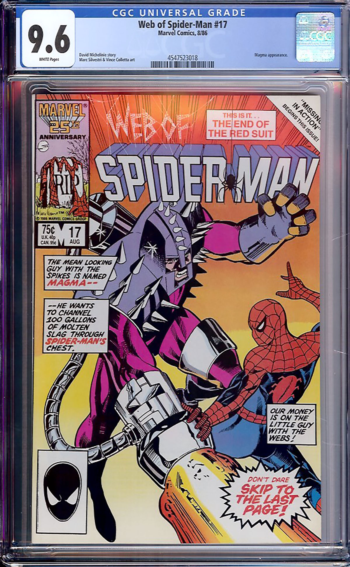 Web of Spider-Man #17 CGC 9.6 w