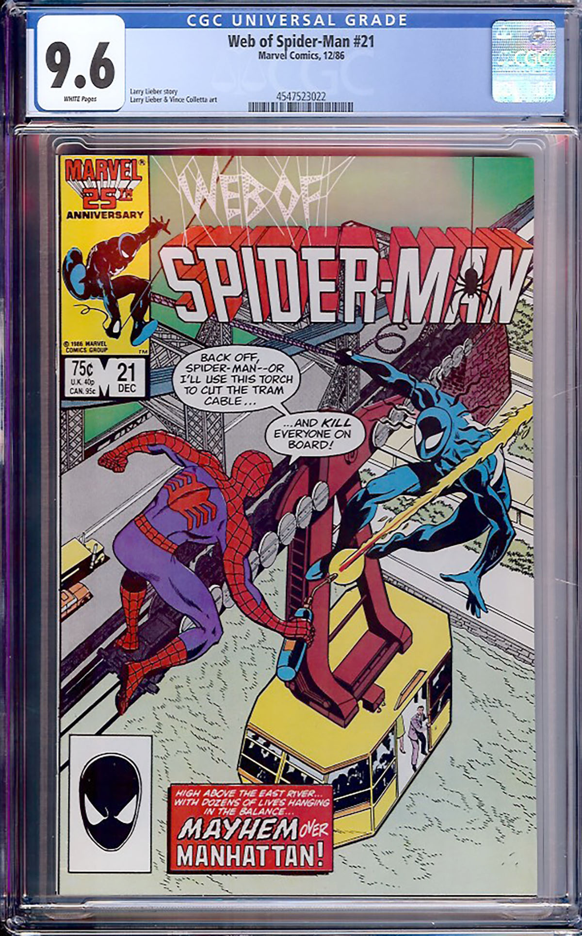 Web of Spider-Man #21 CGC 9.6 w