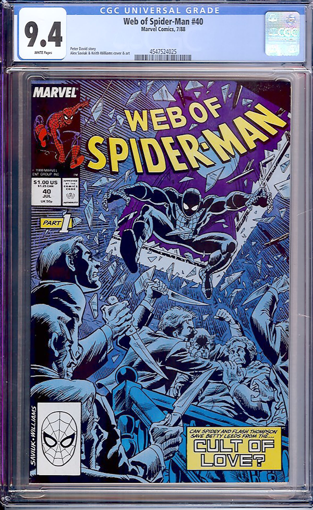 Web of Spider-Man #40 CGC 9.4 w