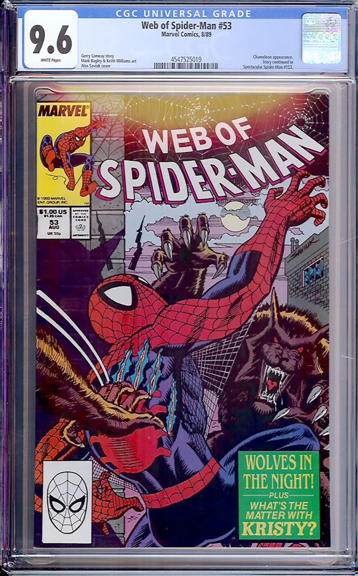 Web of Spider-Man #53 CGC 9.6 w