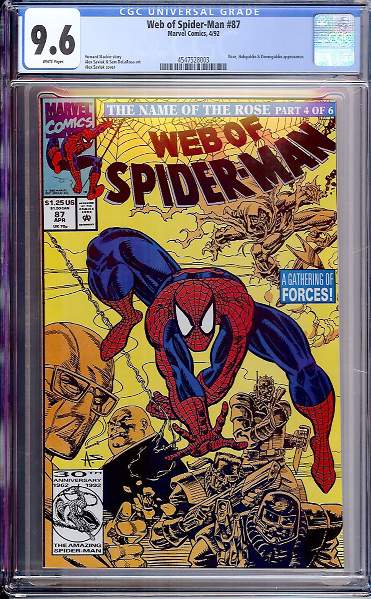Web of Spider-Man #87 CGC 9.6 w