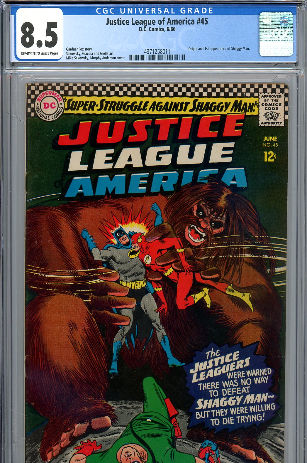 Justice League of America #45 CGC 8.5 ow/w