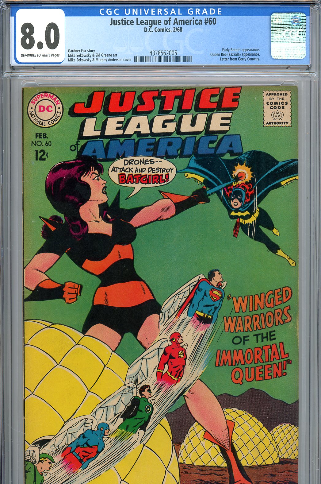 Justice League of America #60 CGC 8.0 ow/w