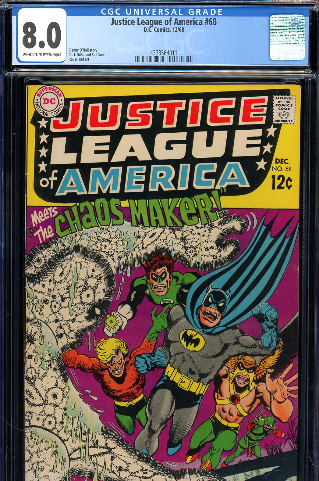 Justice League of America #68 CGC 8.0 ow/w