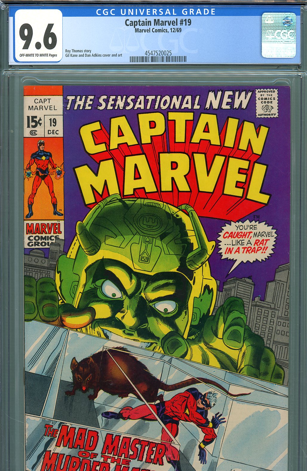 Captain Marvel #19 CGC 9.6 ow/w