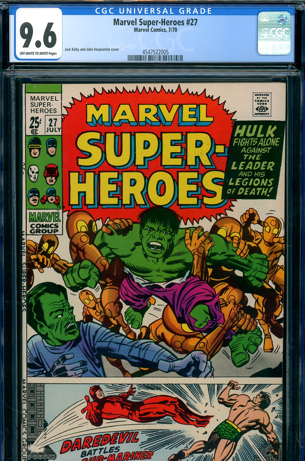 Marvel Super-Heroes #27 CGC 9.6 ow/w