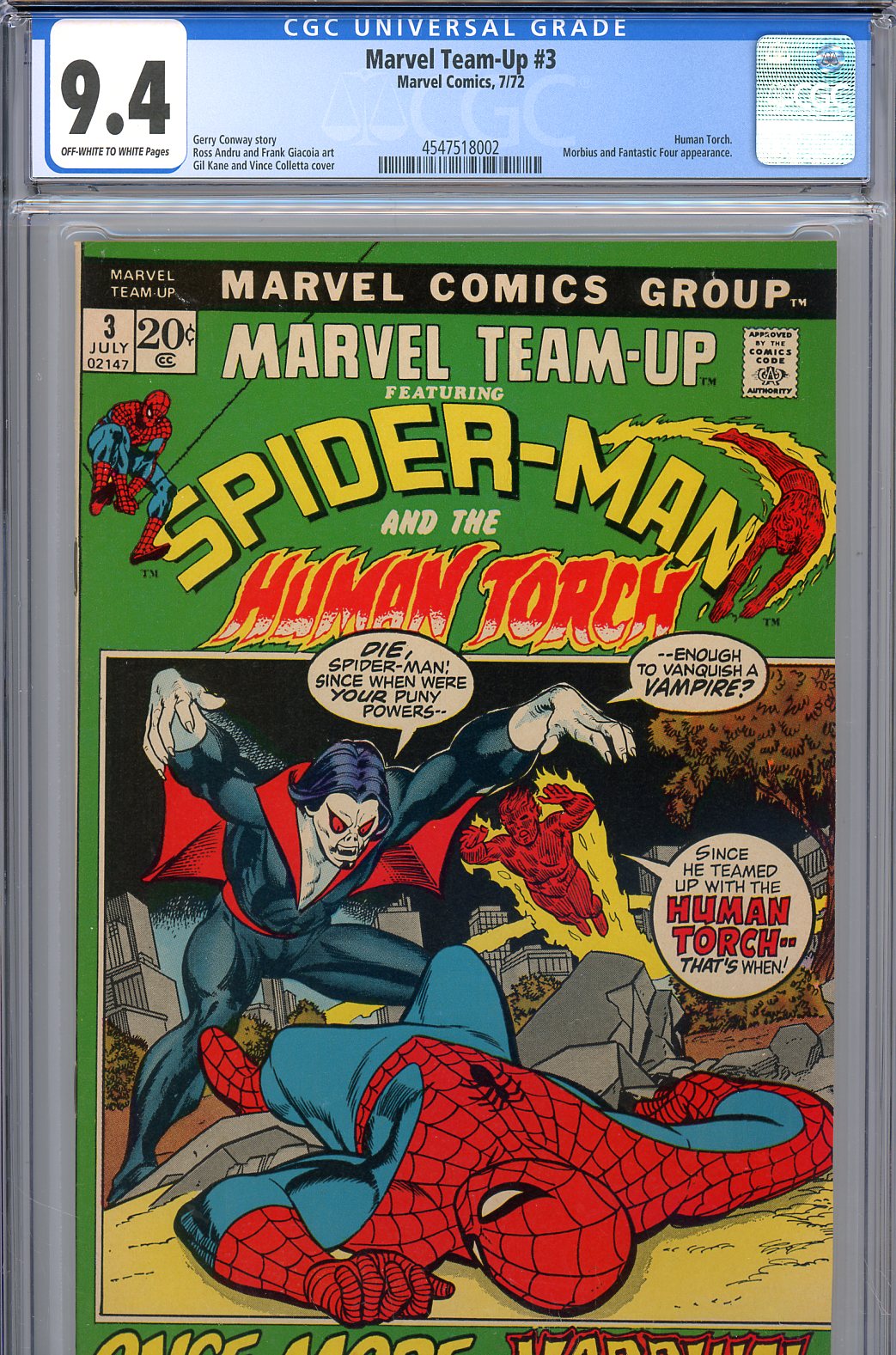 Marvel Team-Up #3 CGC 9.4 ow/w