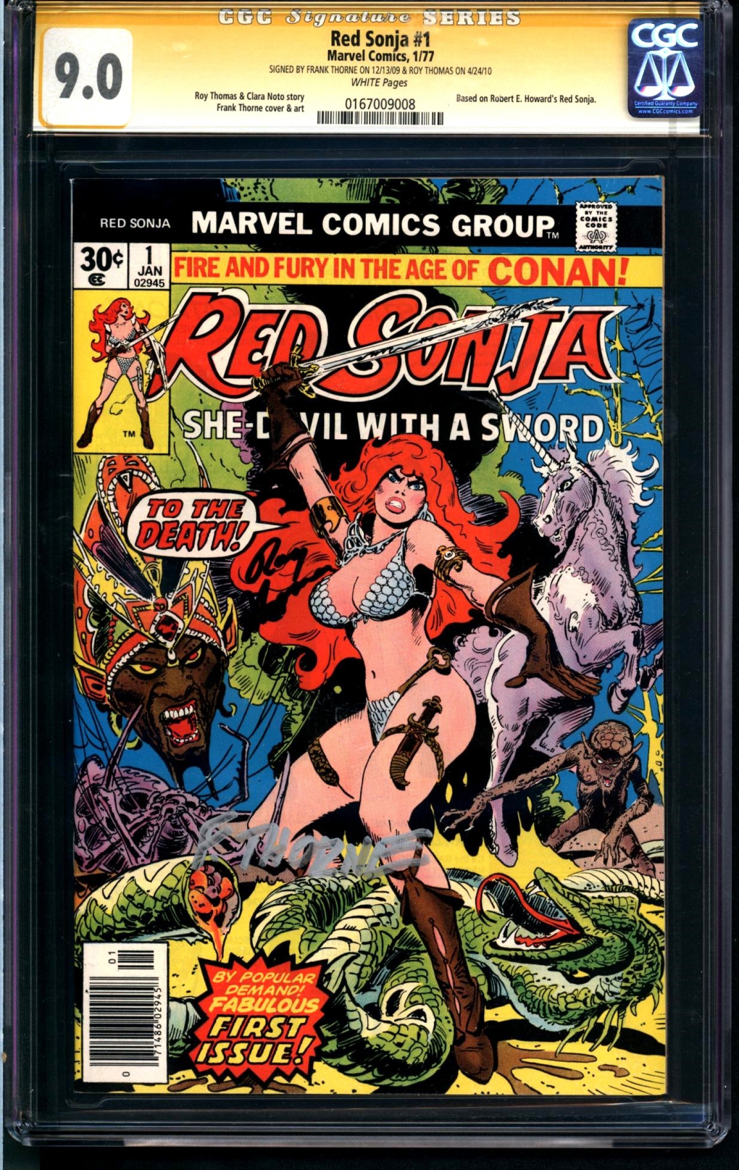 Red Sonja #1 CGC 9.0 w CGC Signature SERIES