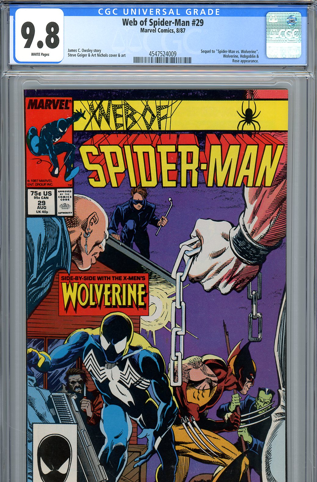 Web of Spider-Man #29 CGC 9.8 w