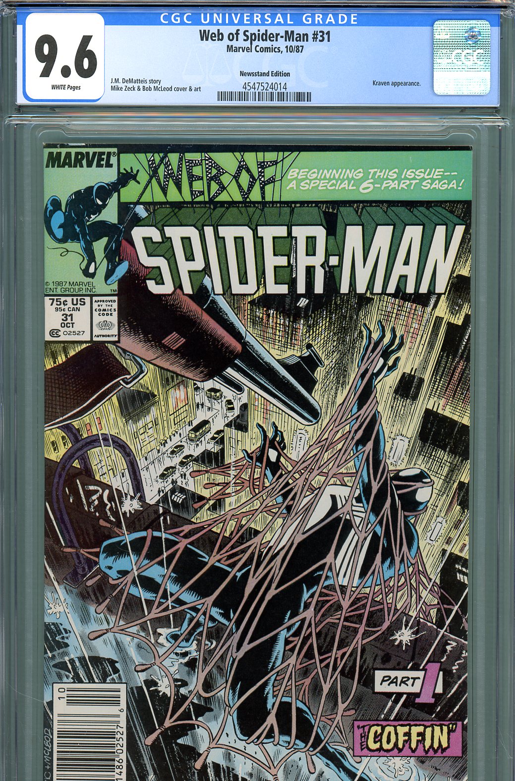 Web of Spider-Man #31 CGC 9.6 w Newsstand Edition