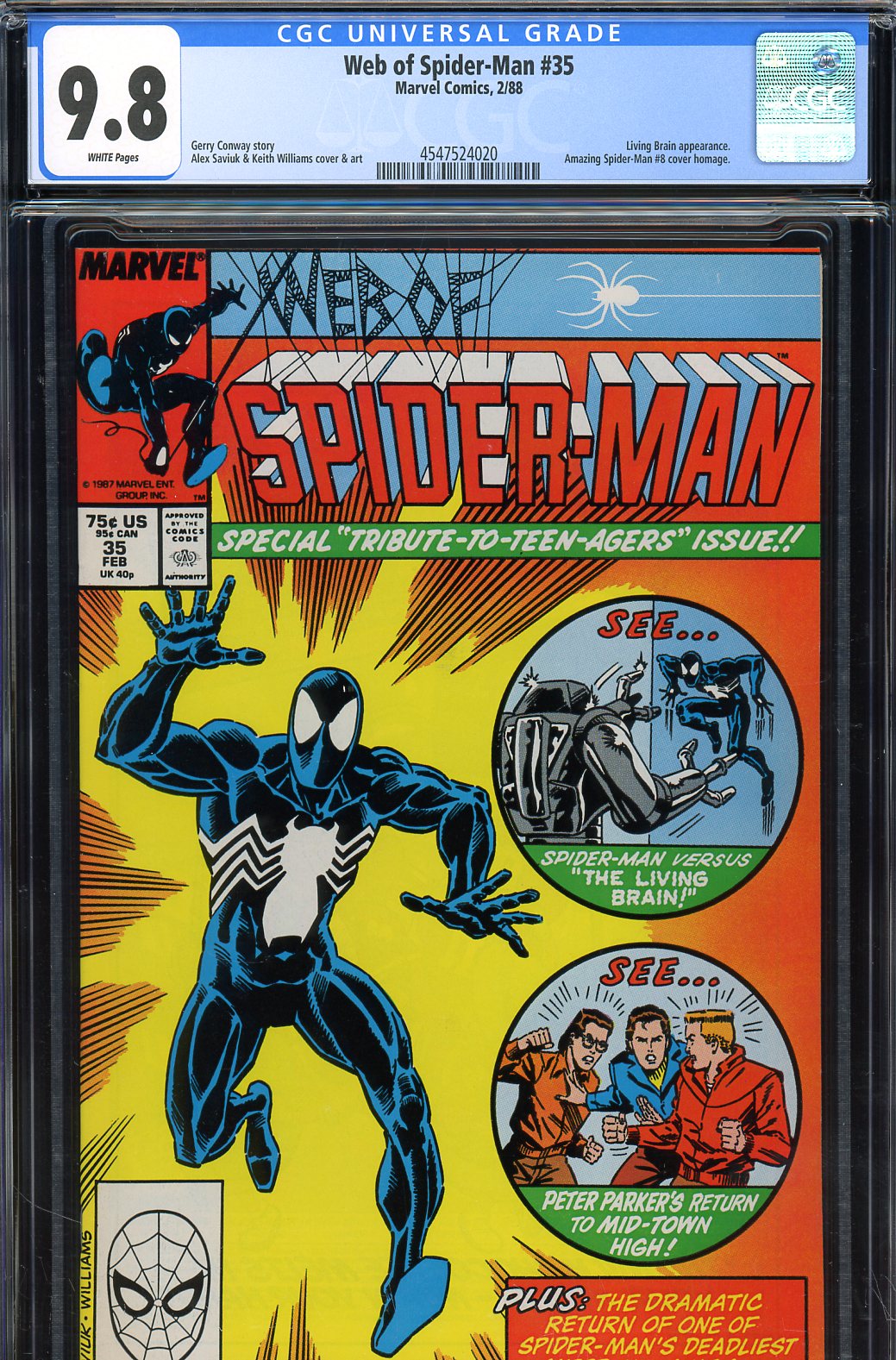 Web of Spider-Man #35 CGC 9.8 w