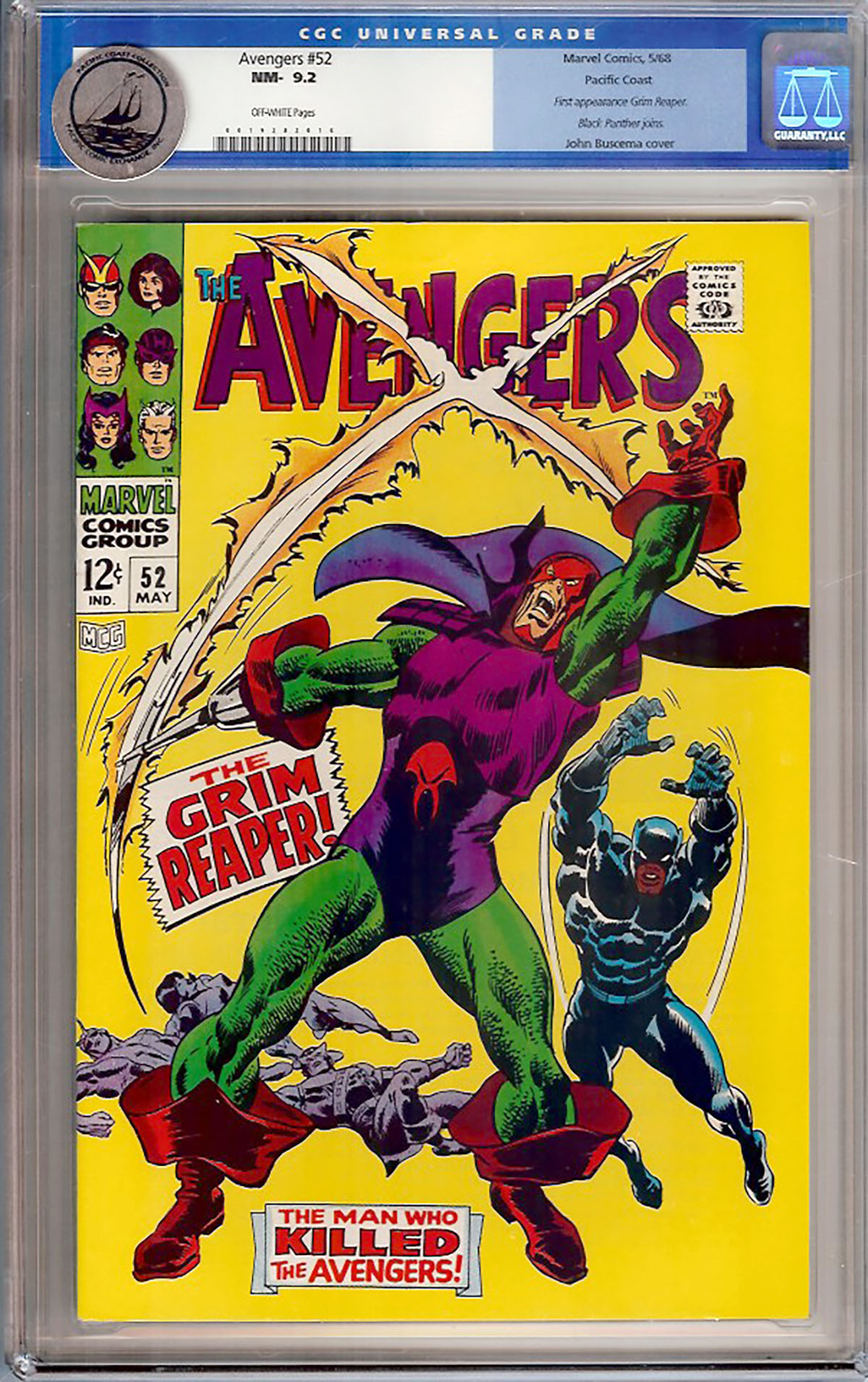 Avengers #52 CGC 9.2 ow Pacific Coast