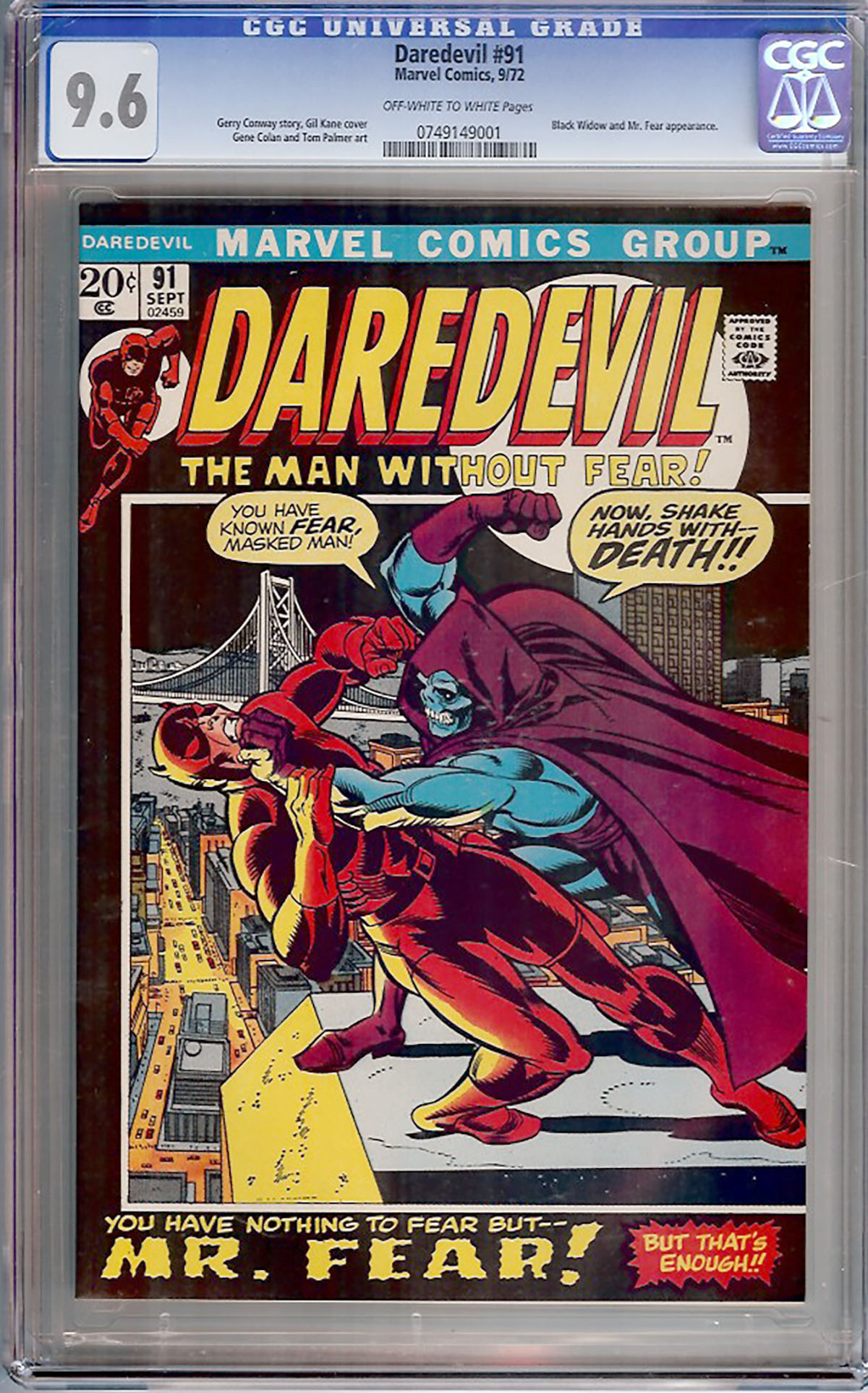 Daredevil #91 CGC 9.6 ow/w