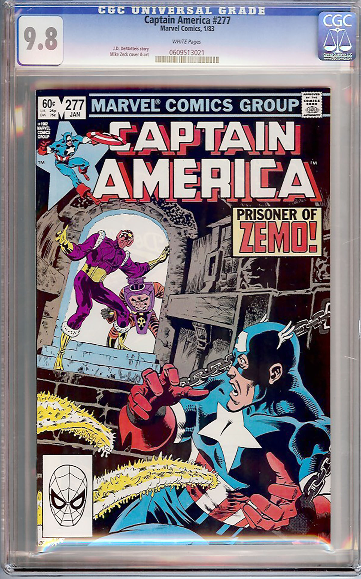 Captain America #277 CGC 9.8 w