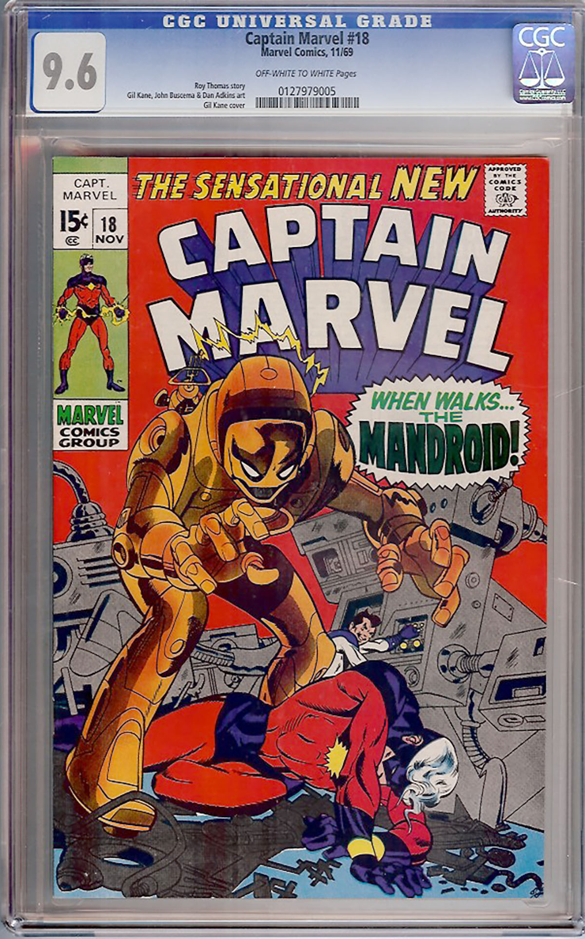 Captain Marvel #18 CGC 9.6 ow/w