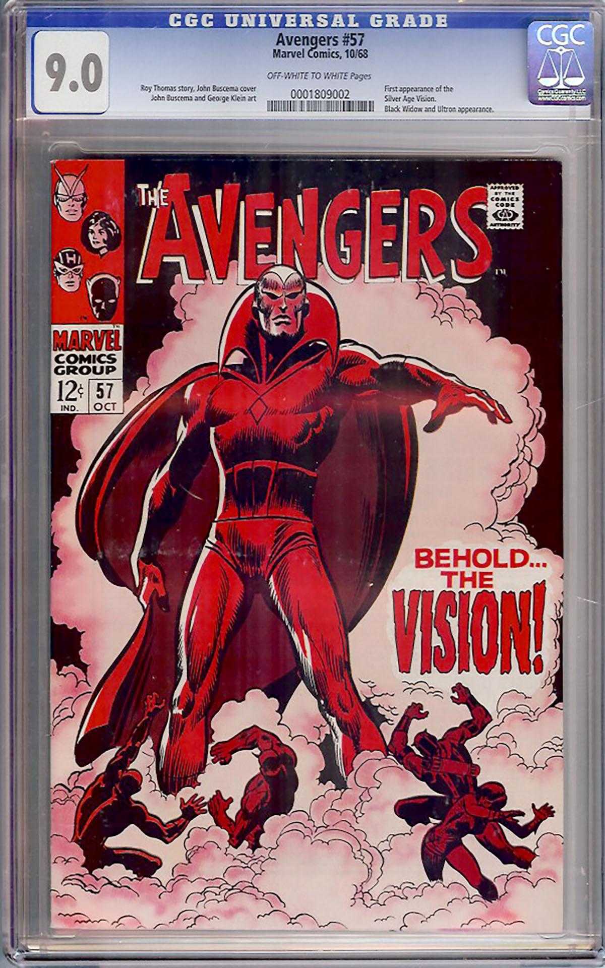 Avengers #57 CGC 9.0 ow/w