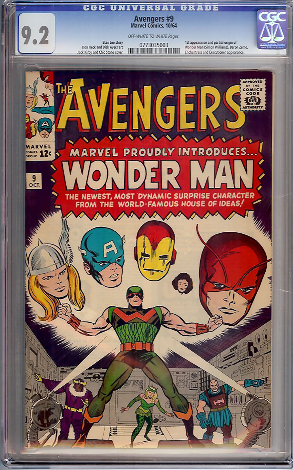 Avengers #9 CGC 9.2 ow/w