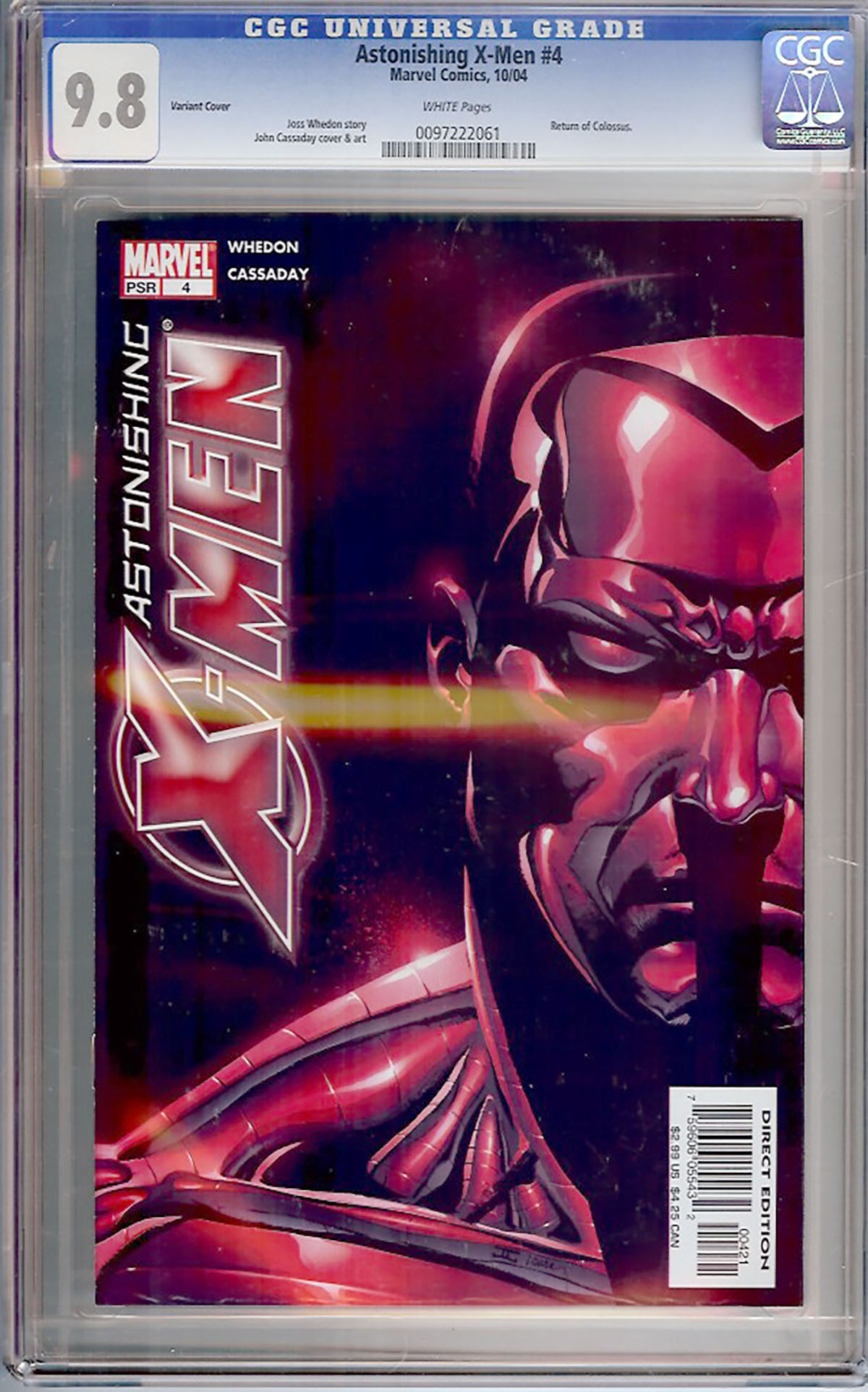 Astonishing X-Men #4 CGC 9.8 w Variant Cover
