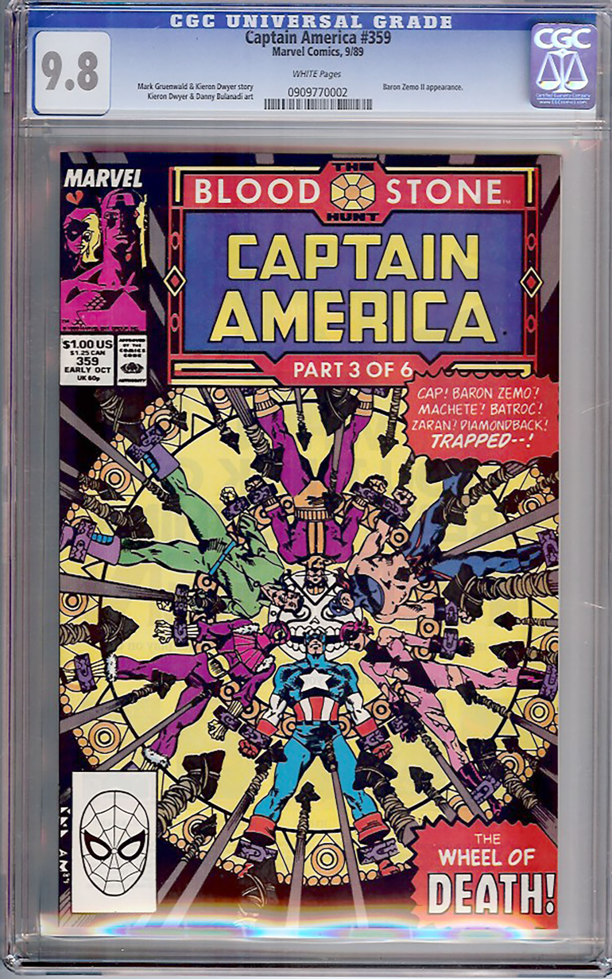 Captain America #359 CGC 9.8 w