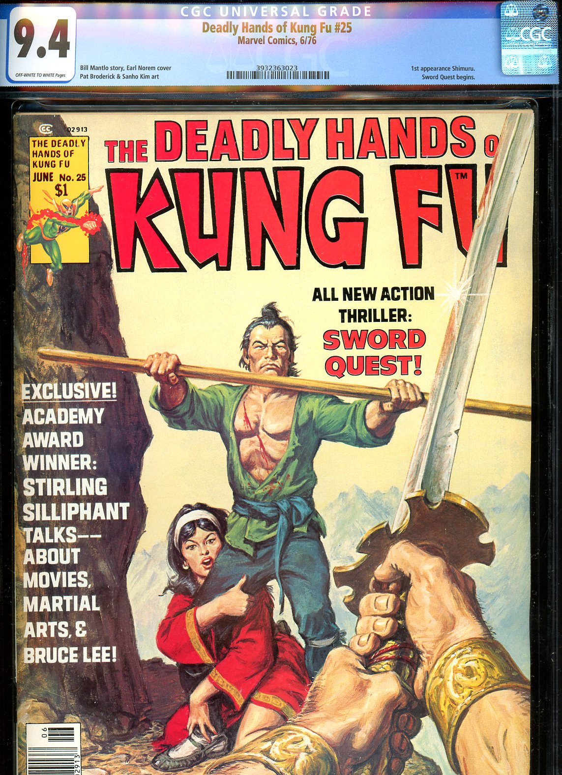 Deadly Hands of Kung Fu #25 CGC 9.4 ow/w