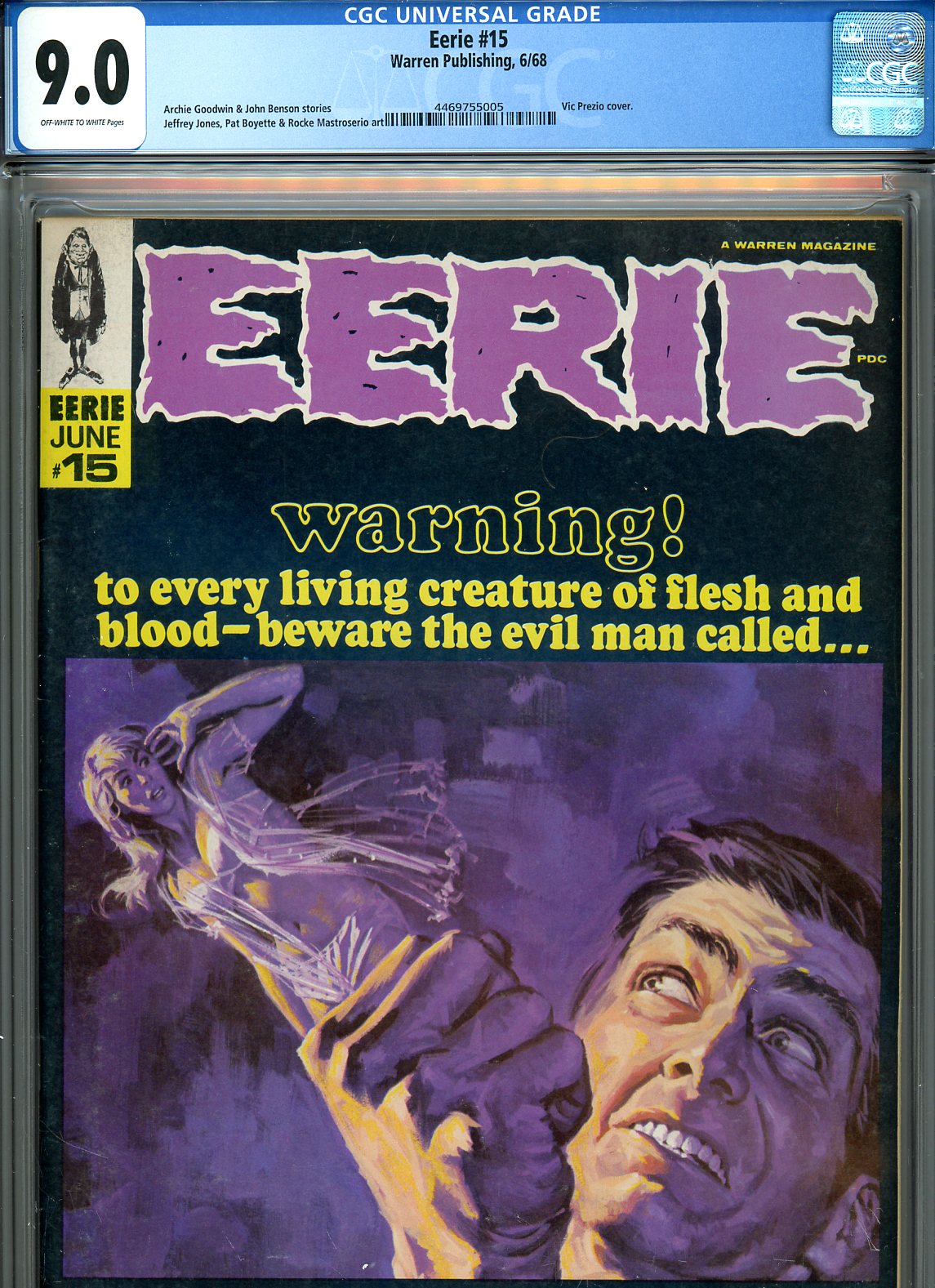 Eerie #15 CGC 9.0 ow/w