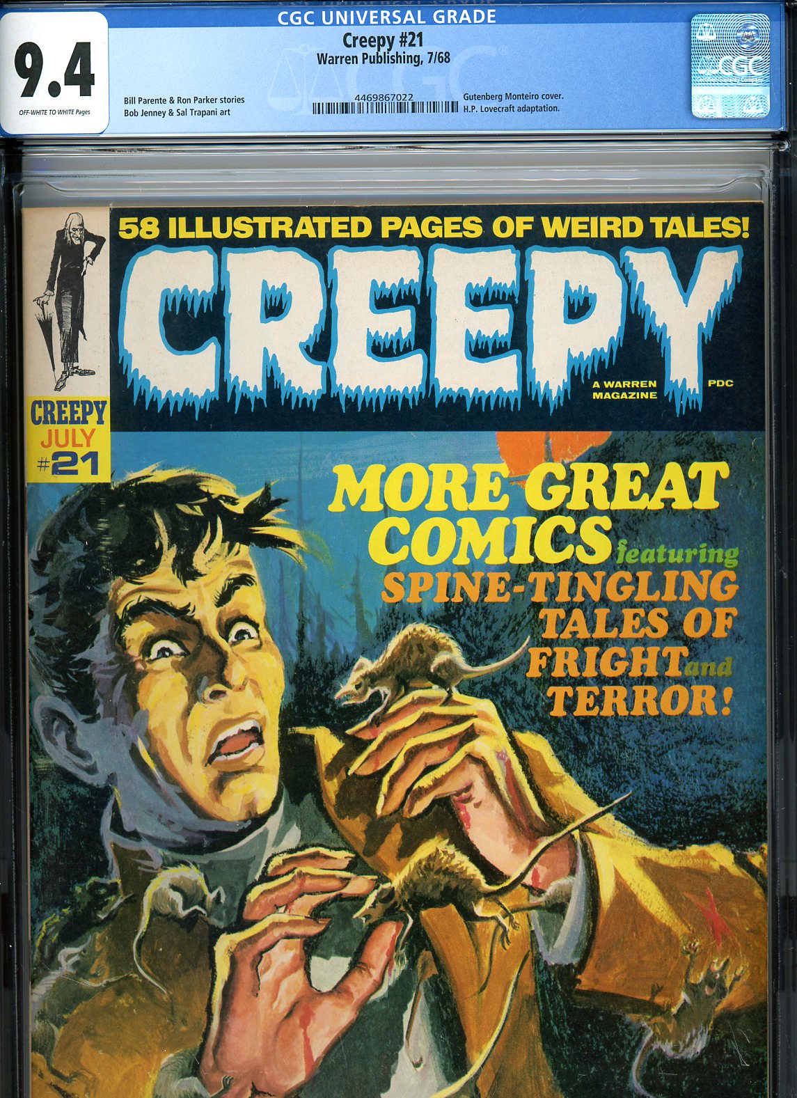 Creepy #21 CGC 9.4 ow/w