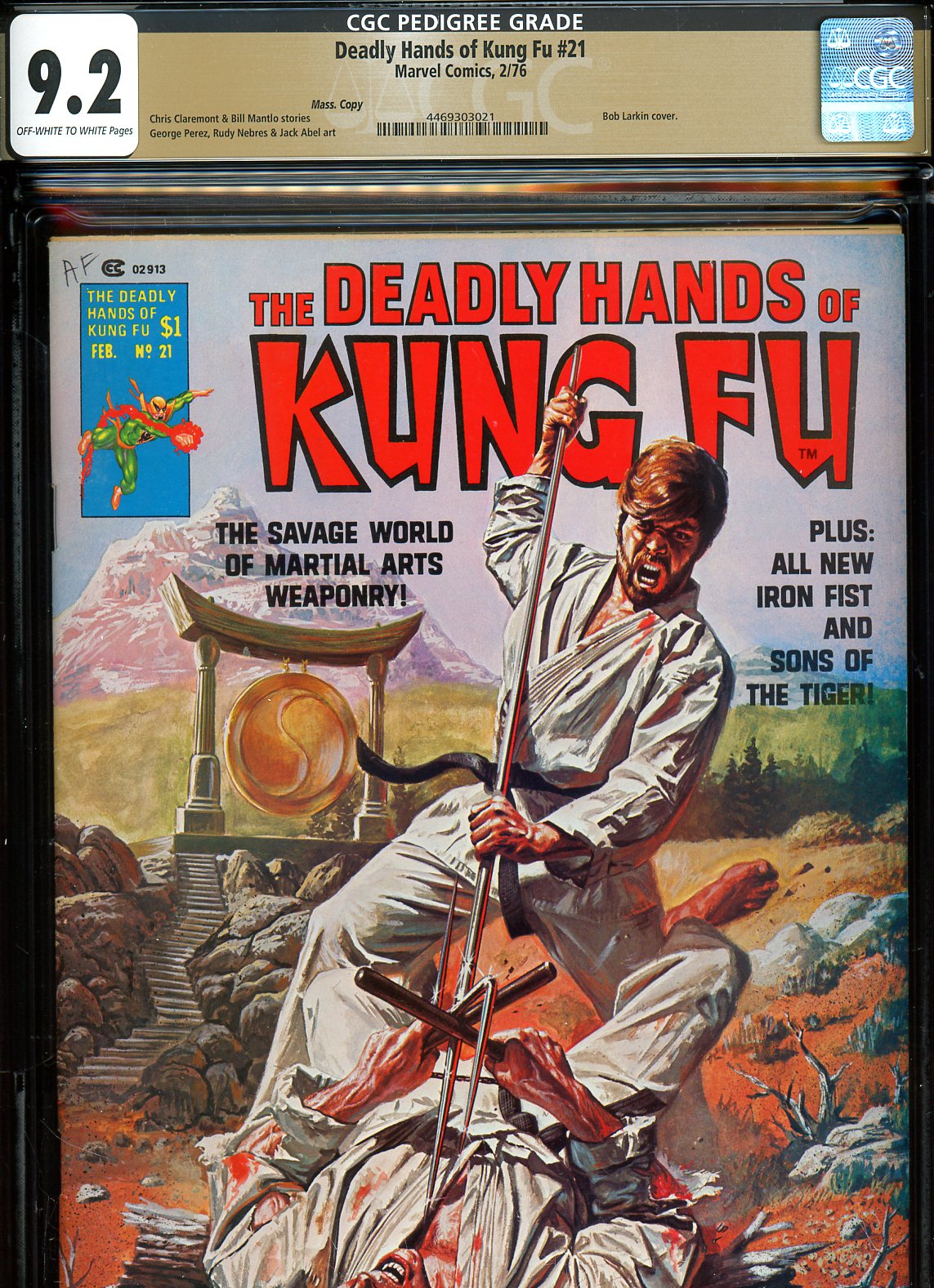 Deadly Hands of Kung Fu #21 CGC 9.2 ow/w Mass. Copy