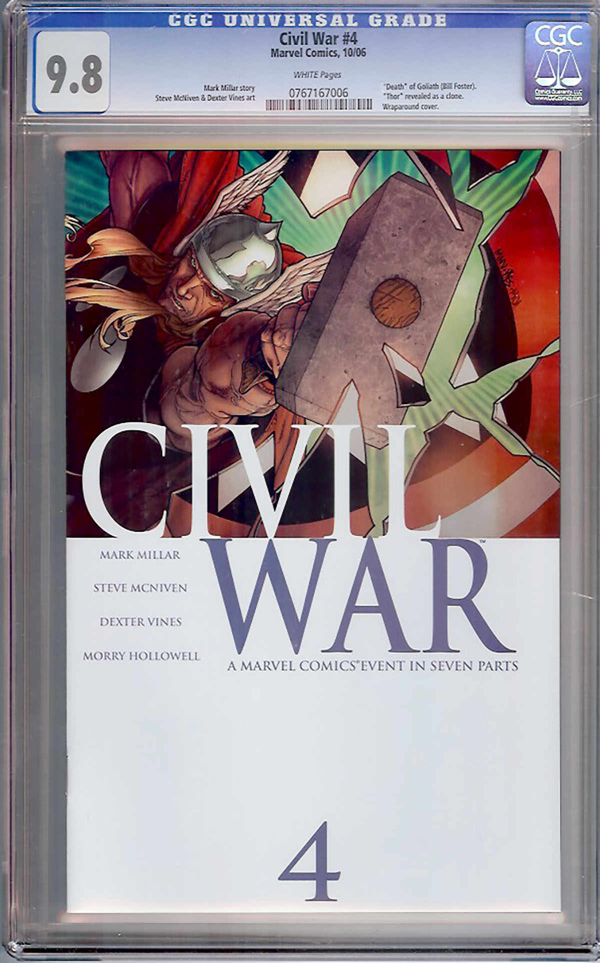 Civil War #4 CGC 9.8 w