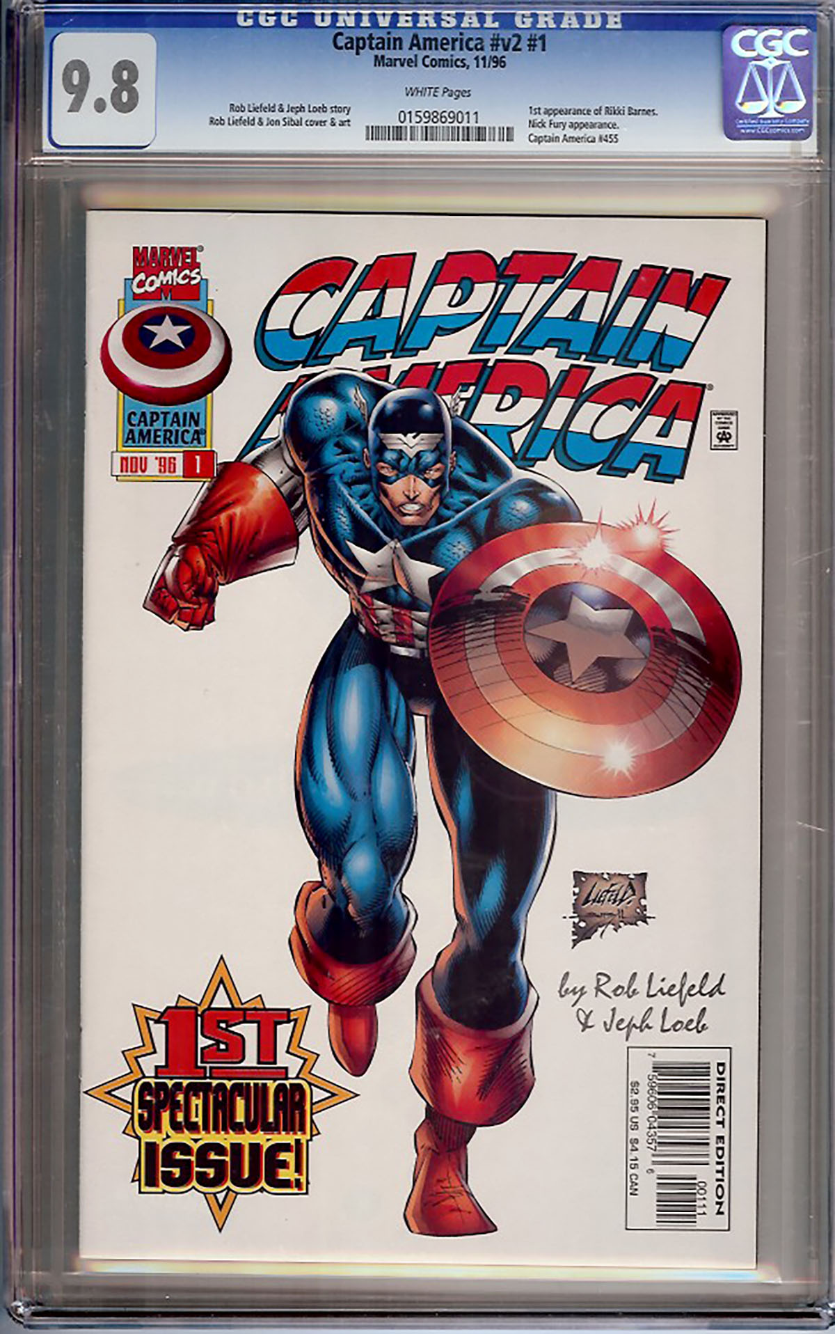 Captain America Vol 2 #1 CGC 9.8 w