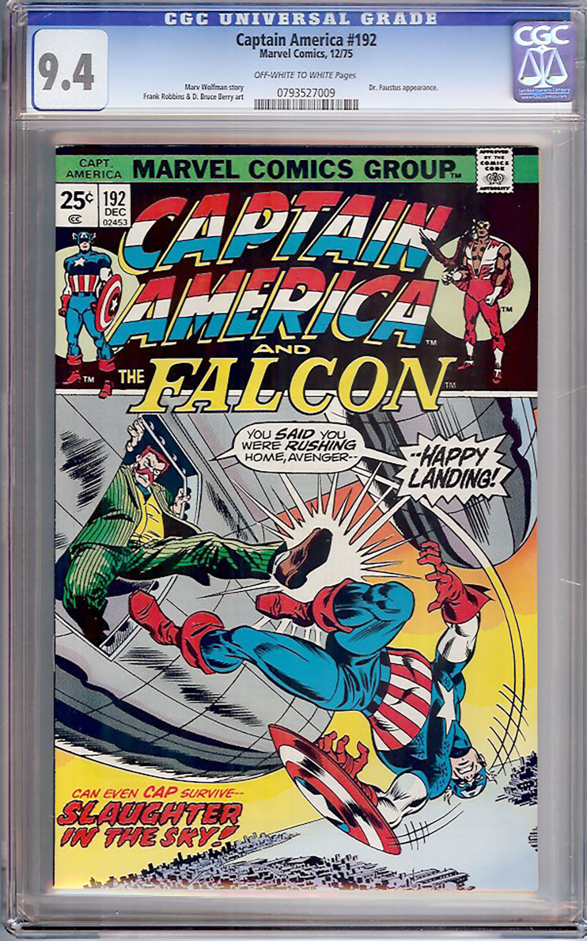 Captain America #192 CGC 9.4 ow/w