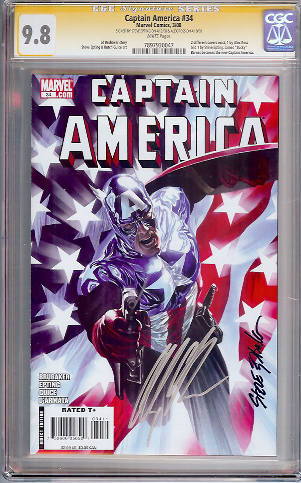 Captain America #34 CGC 9.8 w CGC Signature SERIES