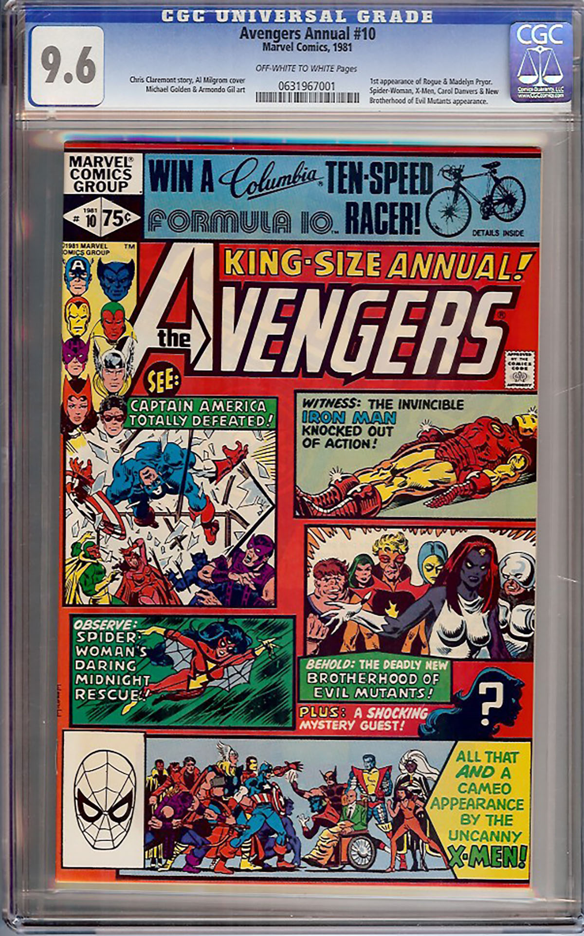 Avengers Annual #10 CGC 9.6 ow/w
