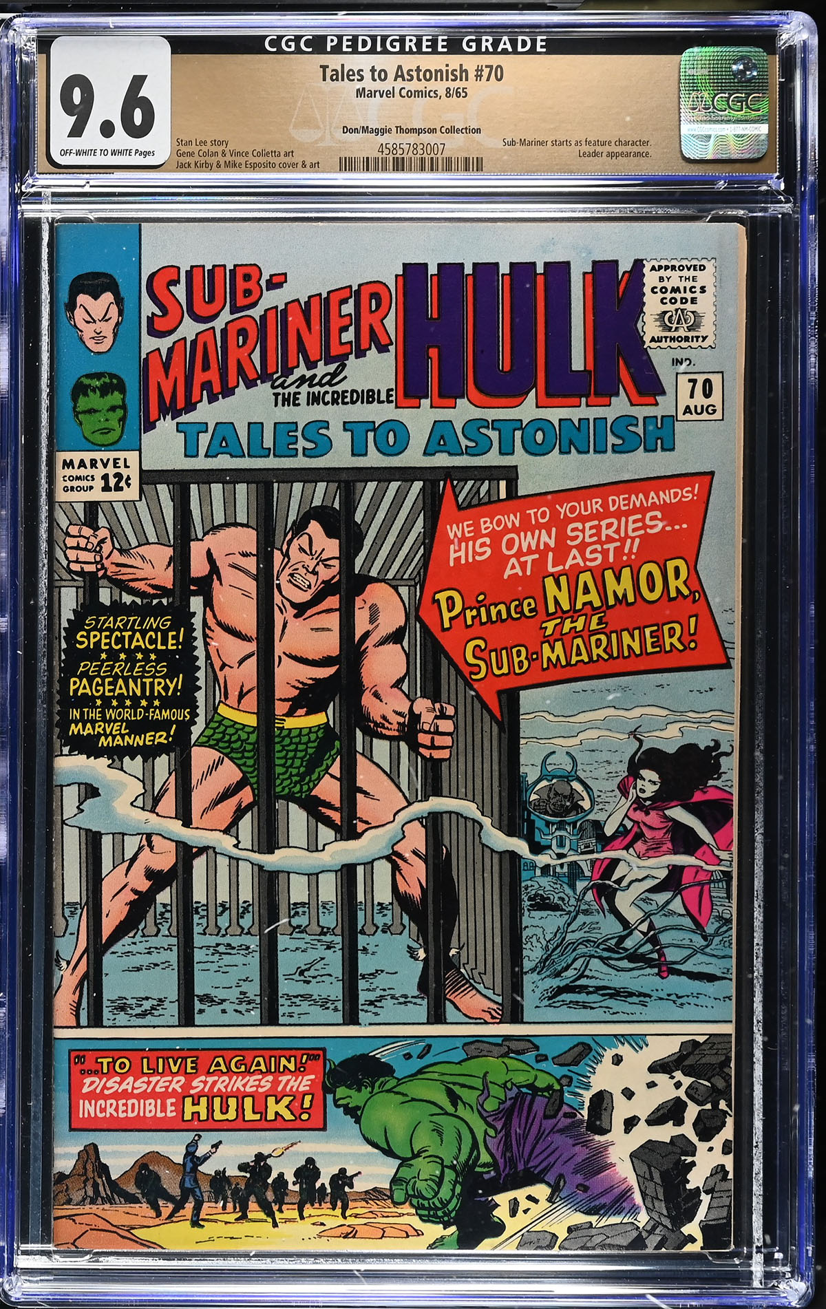 Tales to Astonish #70 CGC 9.6 ow/w Don/Maggie Thompson Collection