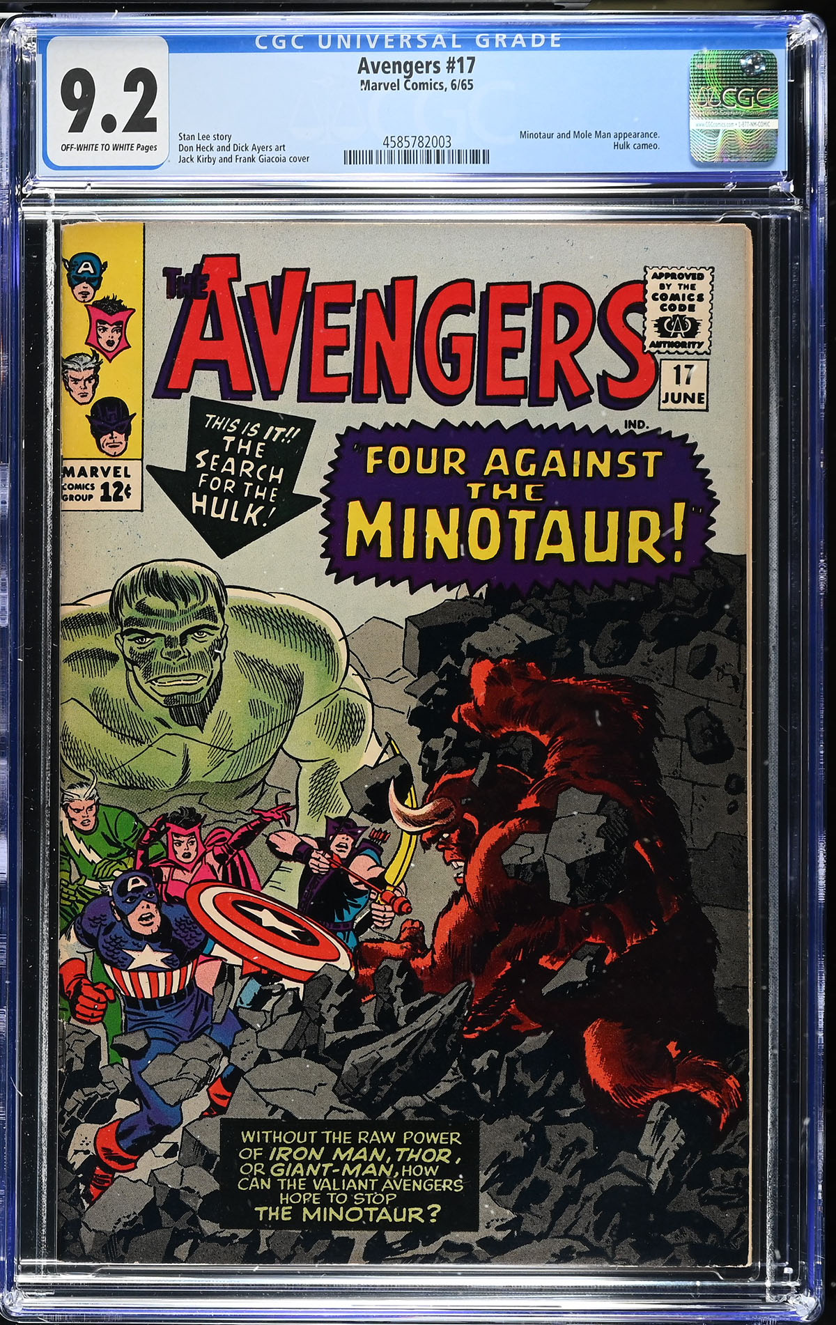 Avengers #17 CGC 9.2 ow/w
