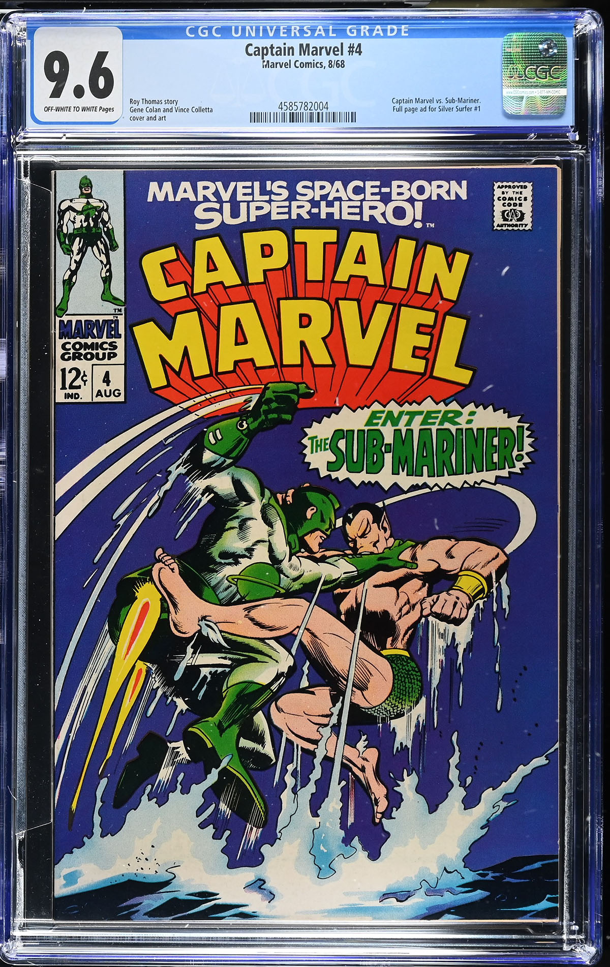 Captain Marvel #4 CGC 9.6 ow/w