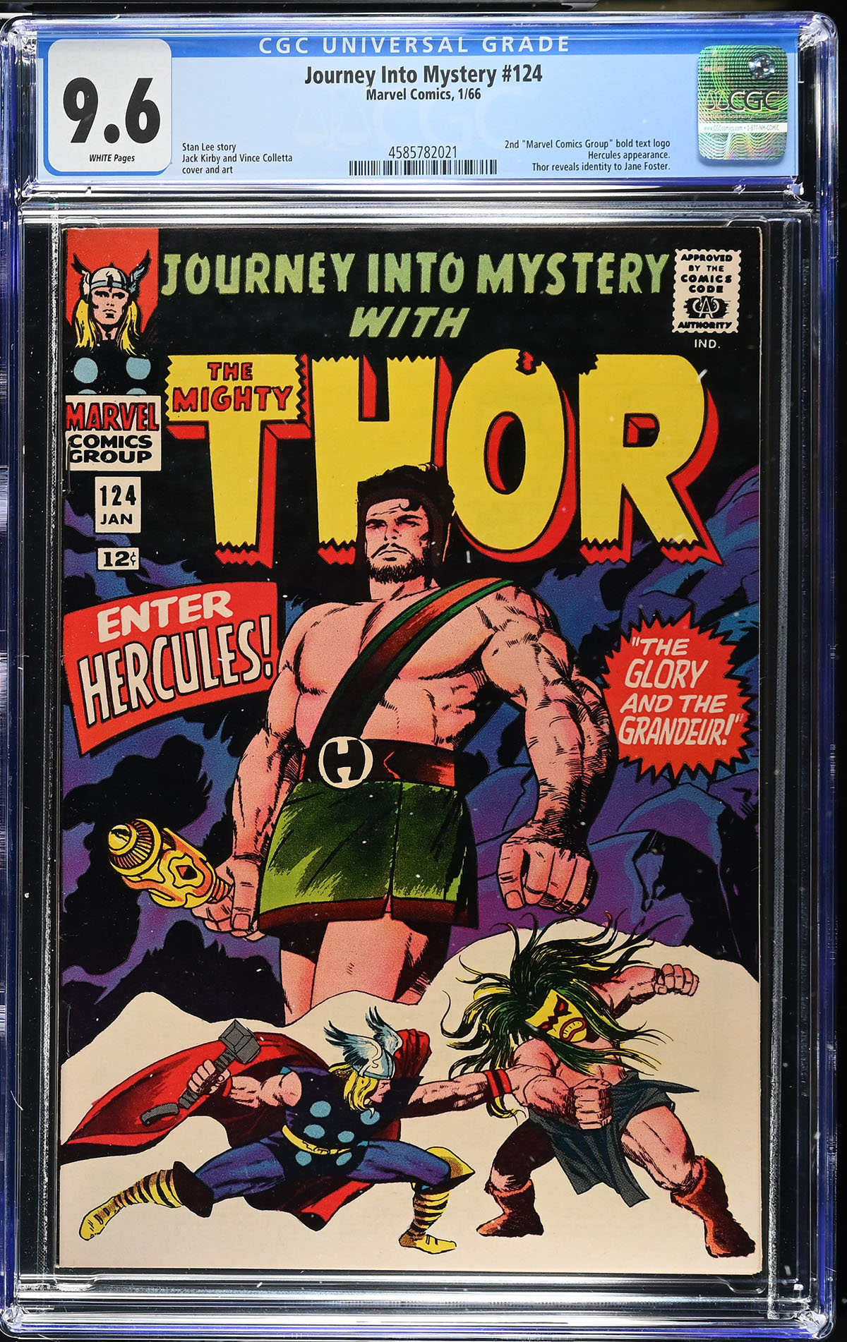 Journey Into Mystery #124 CGC 9.6 w