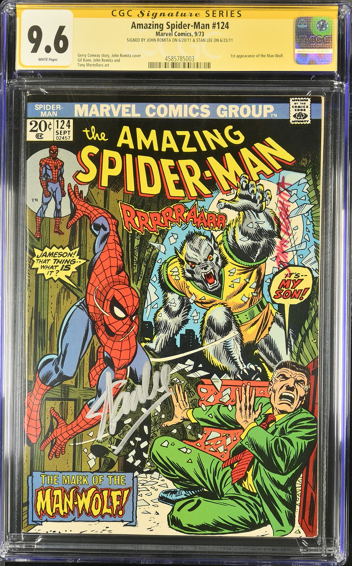 Amazing Spider-Man #124 CGC 9.6 w CGC Signature SERIES