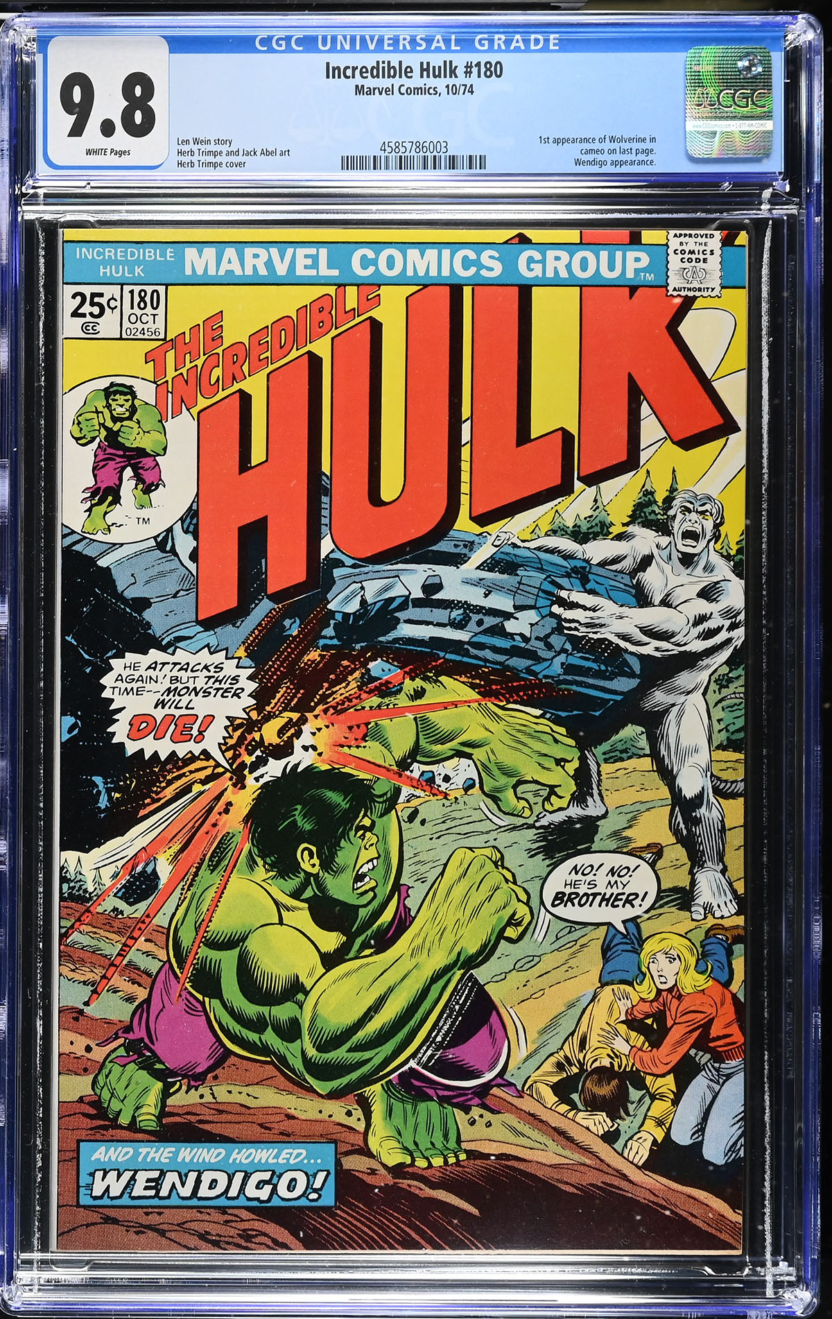 Incredible Hulk #180 CGC 9.8 w
