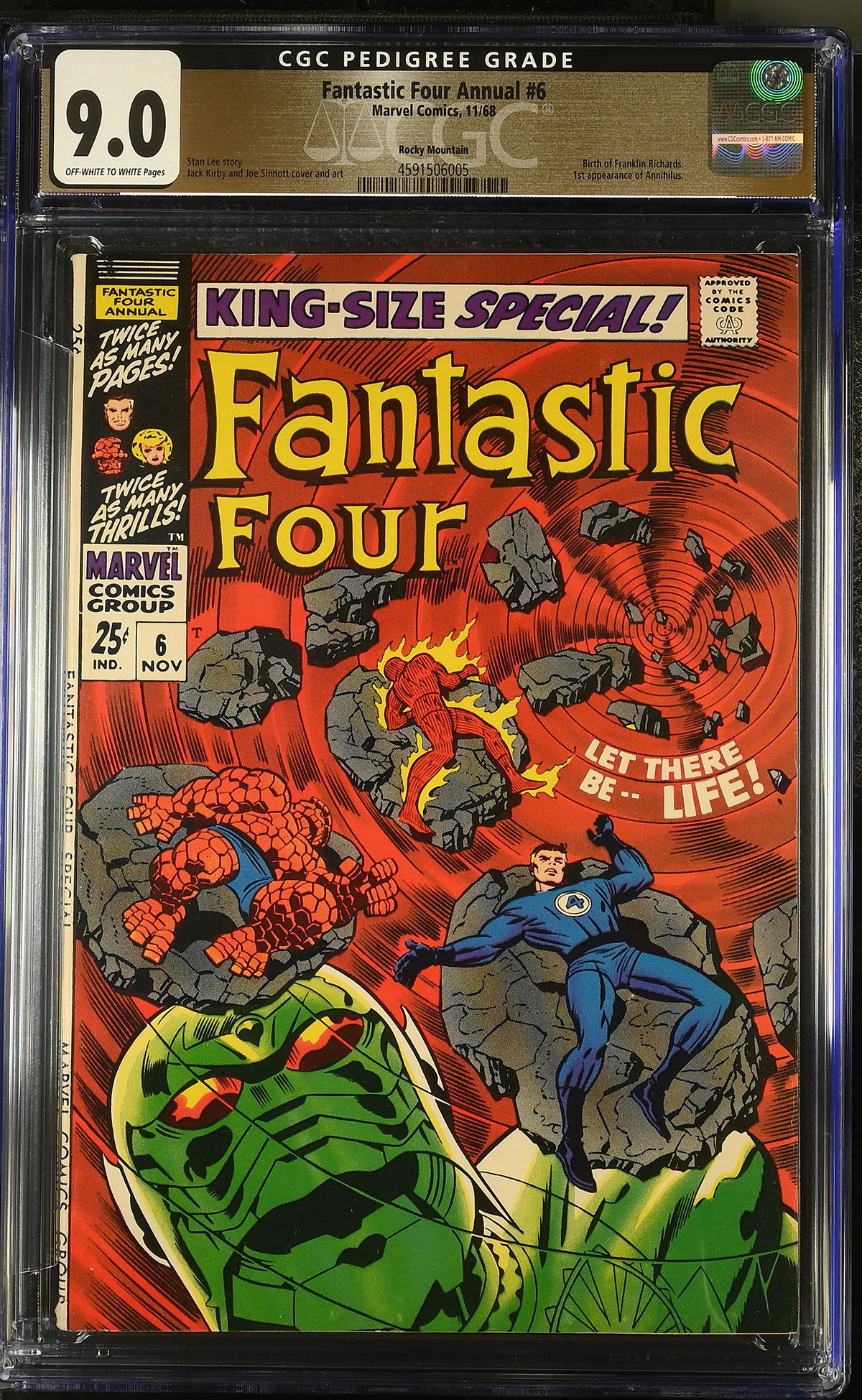 Fantastic Four Annual #6 CGC 9.0 w Rocky Mountain