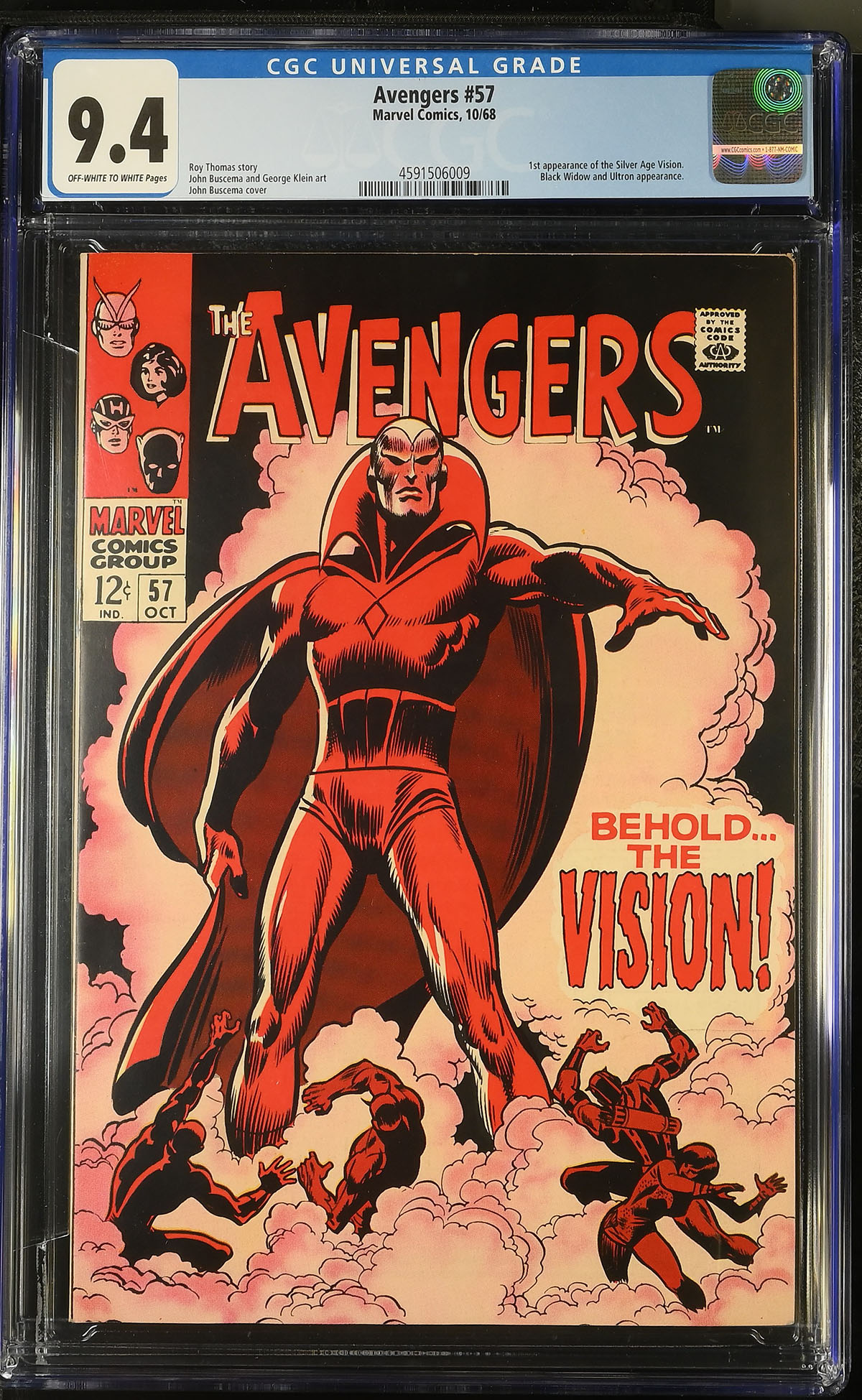 Avengers #57 CGC 9.4 ow/w