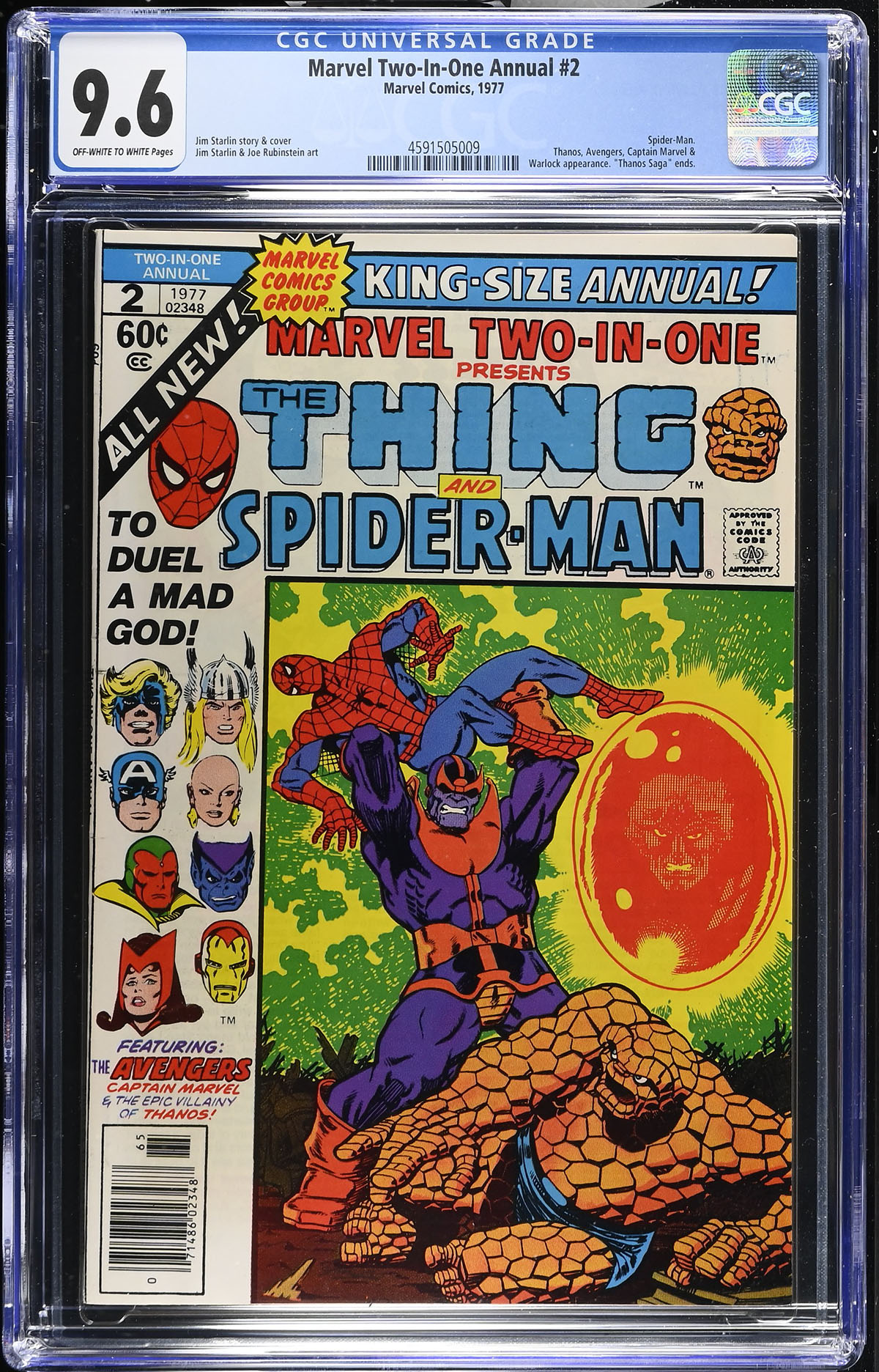 Marvel Two-In-one Annual #2 CGC 9.6 ow/w