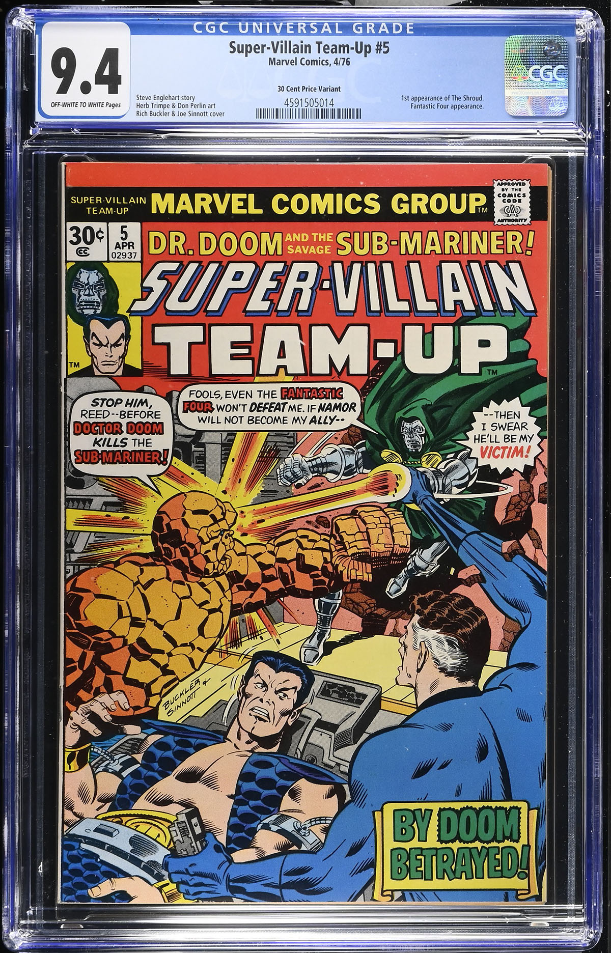 Super-Villain Team-Up #5 CGC 9.4 ow/w 30 Cent Price Variant
