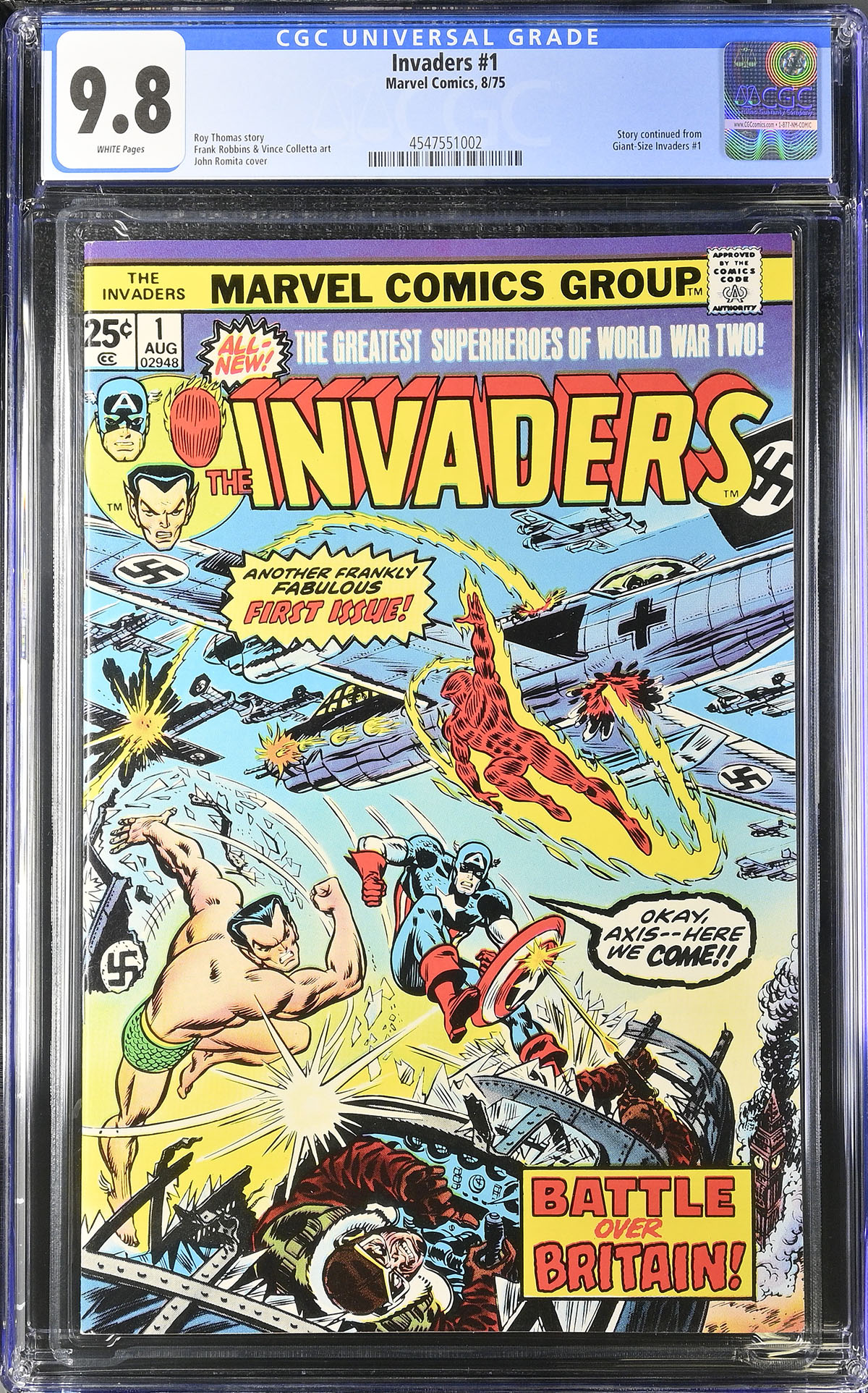 Invaders #1 CGC 9.8 w