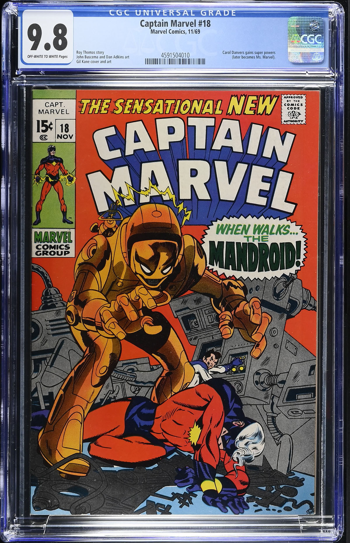 Captain Marvel #18 CGC 9.8 ow/w
