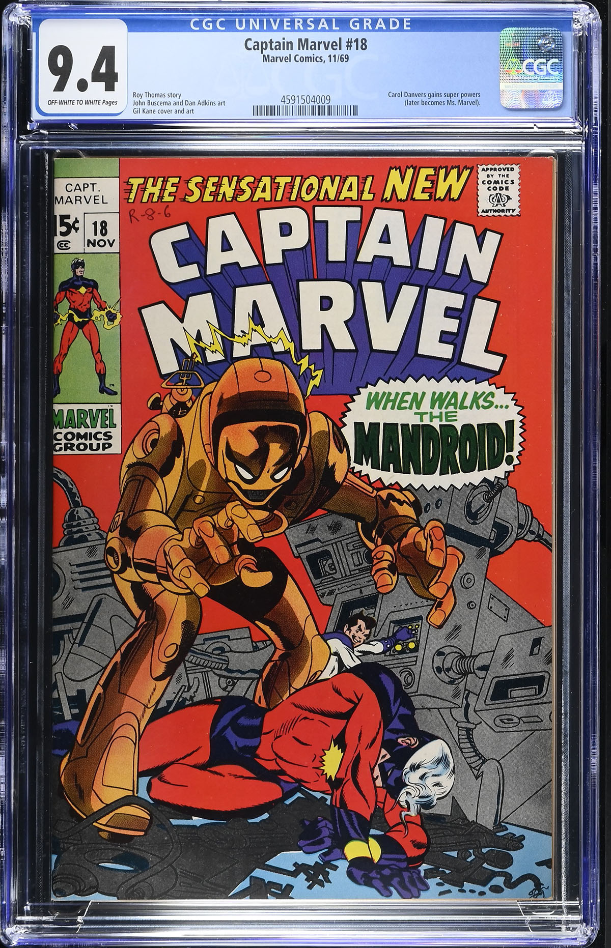 Captain Marvel #18 CGC 9.4 ow/w