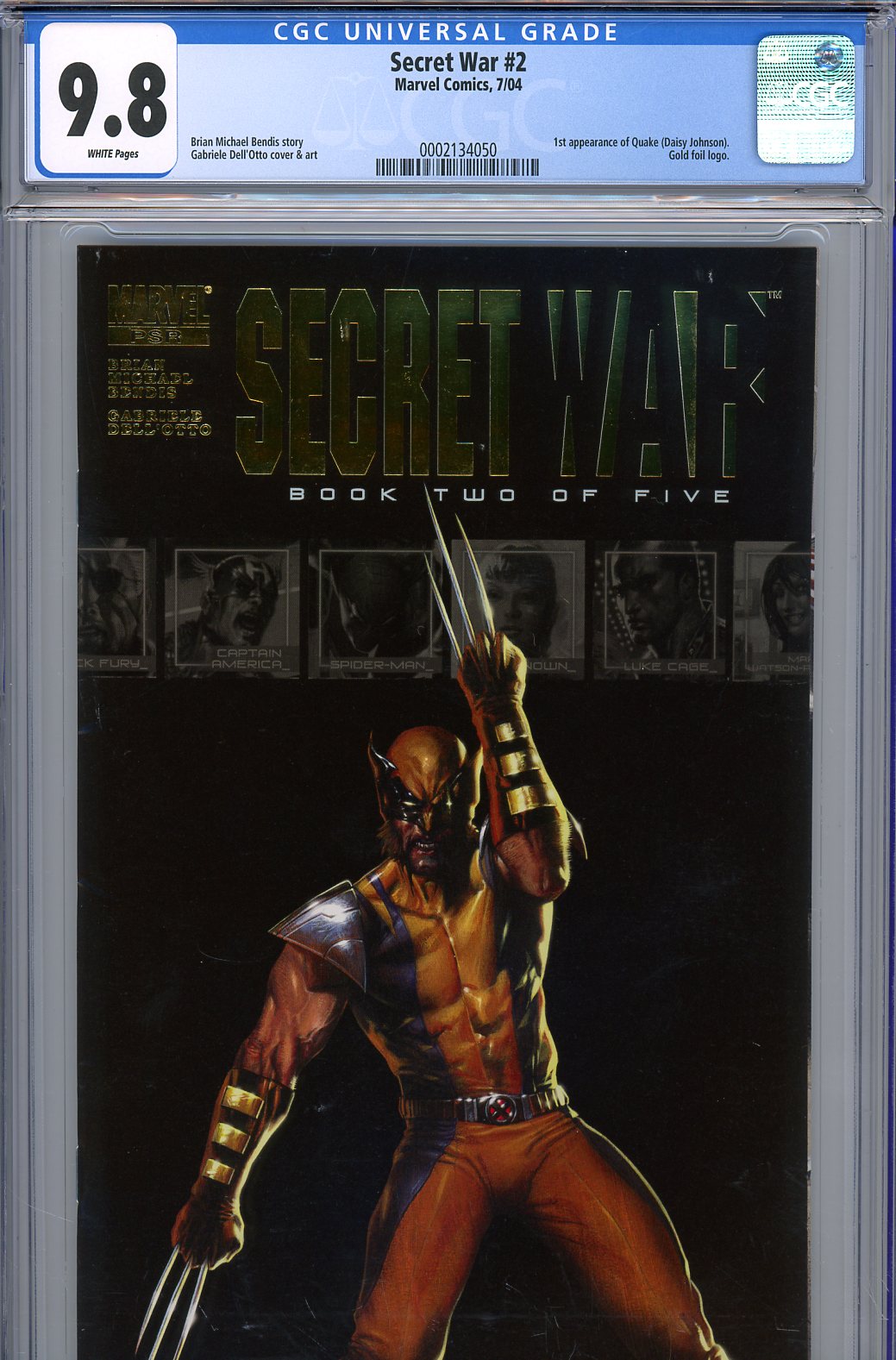 Secret War #2 CGC 9.8 w